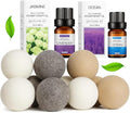 Wool Dryer Balls, Premium 9-Pack XL Natural Organic Dryer Balls, Eco-Friendly, Reusable, Chemical-Free Fabric Softener for Laundry with 3 Fragrance Oils