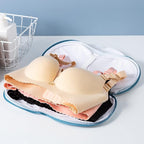 3Pcs Bra Wash Bags for Laundry Lingerie Underwear Brassiere Bag Set for Washing Machine With Zipper Women Delicates Blue (A to C Cups)