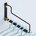 NEWRAIN Clothes Drying Rack, Laundry Racks for Drying Clothes, Wall Mounted Swing Arm Clothes Hanger for Laundry Room, Garage, Indoor & Outdoor Use,Black