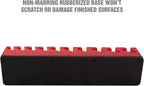 OEMTOOLS 22514 Magnetic Wrench Holder and Tool Organizer, Magnet Holds Up To 10 Wrenches To Most Metal Surfaces, SAE and Metric, 9.25 Inch Magnetic Tool Holder For Shop Or Garage, Red