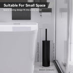 DOWRY Toilet Bowl Brush and Holder for Bathroom, Deep Cleaning Toilet Brush and Holder Set with Long Handle, Hidden Toilet Bowl Brush with Replaceable Head,Modern Decor Black Round