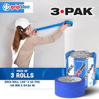 Blue Painters Tape 2 Inch Wide, 3 Rolls Masking Tape - Perfect for Precise Lines on Walls & Trim, Multi-Surface, Residue-Free, Easy Removal - Ideal for Indoor & Outdoor Use, 1.88in x 60yds