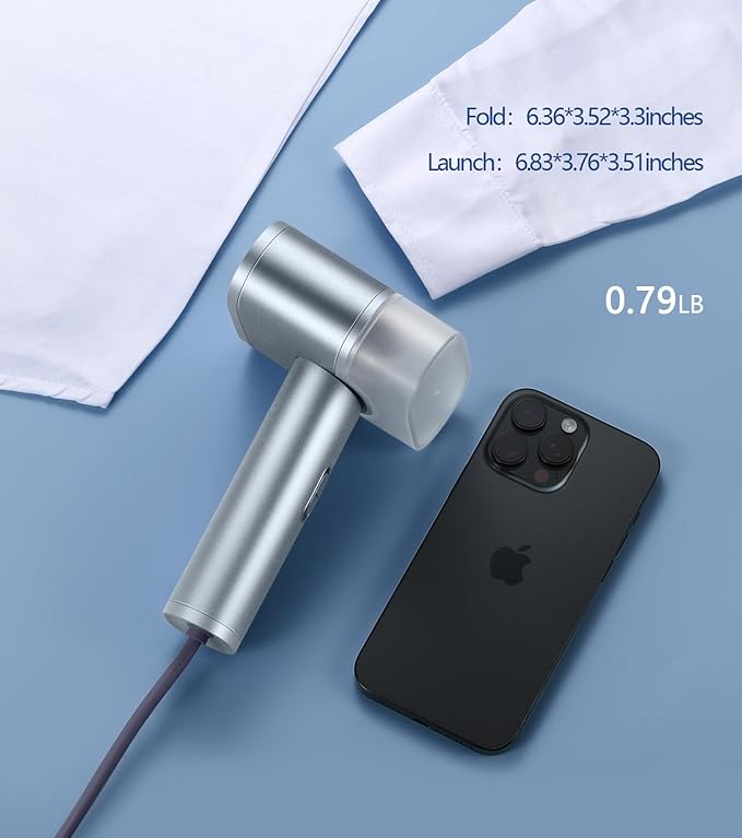 Travel Portable Foldable Garment Steamer – 900W Power, 15s Fast Preheat, 10-Min Continuous Steam, Lightweight Iron