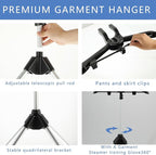 Garment Steamer Rack & Garment Ironing Glove for Clothes,Adjustable Steamer Stand for Clothes,Adjustable Garment Hanger Standing,Foldable Iron stand with Ironing Glove for Steaming Clothes(32-63 Inch)