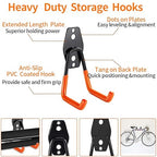 3-H Heavy Duty Garage Hooks 10 Pack, Garage Wall Hooks with Extra Welding Spots,Wall Mount Storage Organizer for Hanging Garden Lawn Tools, Chair, Shovel, Blower (Orange)