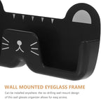 Wall Mount Glasses Holder Plastic Eyeglasses Case Sunglasses Storage Box Black Wall-Mounted Eyewear Organizer for Bedroom Bathroom Bedside Use