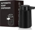 Automatic Soap Dispenser Liquid Touchless: 9oz Plastic Black 3-Level Adjustable Modern Rechargeable Electric Smart Auto Soap Dispenser - Bathroom Kitchen Hand Dish Lotion