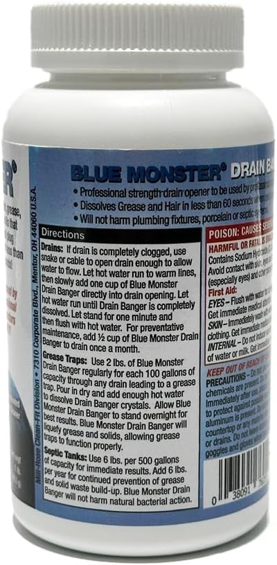 Set of 4 Blue Monster Drain Banger Drain Cleaner