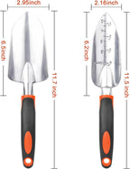Garden Shovel Trowel Garden Tool Set, 2 Pack Heavy Duty Gardening Tools Set Include Wide Garden Trowel, Hand Shovel with Measurement Mark, Small Shovels for Gardening Digging Planting Transplanting