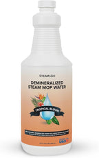 Steam & Go Demineralized Water for Steam Cleaner - PVC-Free Floor Cleaning Solution Compatible for All Steam Mops - Multi-Surface Cleaner for Home Surfaces - Tropical Bloom Scent, 32 oz