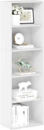 Furinno Luder Bookcase / Book / Storage , 5-Tier, White