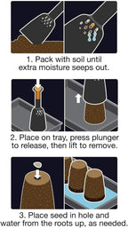 Fiskars Soil Block Maker for Garden Seeds with Natural Air Pruning, Eco Friendly Soil Blocking Gardening Tool for Germinating Seeds