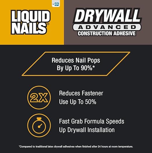 Liquid Nails Drywall Advanced 28 oz. Off-White Latex-Based Interior Drywall Adhesive, 12 Pack