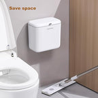 funest Hanging Trash Can 1.8Gal with Lid - Under Sink & Wall Mount Compost Bin, ABS Plastic Kitchen Waste Basket for Cabinet/RV/Bathroom (White)