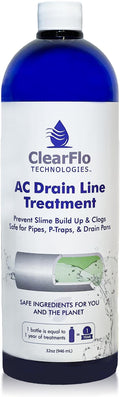 AC Drain Line Treatment 32 oz | Up to 1 Year Supply | Chlorine Free Non Toxic Formula with Natural Tea Tree Oil | Simple 3 Ingredient Solution | Safe for Homes and Institutions