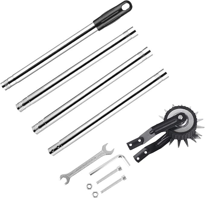 Longzhuo Wheel Rotary Edger, Wheel Lawn Edger, Manual Edger Lawn Tool with Stainless Steel Handle, Garden Edger Lawn Tool for Garden Yard