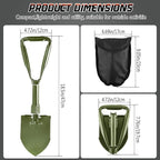 Digging Shovel, 18.5'' Lightweight Camping Shovel Portable High Carbon Steel Folding Mini Trowels for Outdoor Camping Backpacking Hiking Car Emergency Home Garden(Olive)
