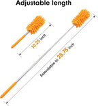 Microfiber Duster for Cleaning, Tukuos Hand Washable Dusters with 4pcs Replaceable Microfiber Heads, Extendable Pole, Detachable Cleaning Supplies for Office, Car, Window, Furniture, Ceiling Fan