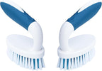 PHYEX Scrub Brush, 2 Pack Household Cleaning Brushes with Stiff Bristles, Scrubbing Brush for Carpet, Shower, Bathtub, Kitchen, Pool Tile, Bathroom Scrubber, Small