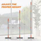 Professional 2 in 1 Window Squeegee with 68" Long Stainless Steel Handle,Microfiber Cloth and Rubber Car Window Squeegee for Gas Station, Glass,Shower