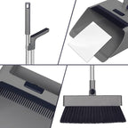 SDSM 4 in 1 Multifunctional Broom and Dustpan Combo Set, Heavy Duty Brooms with 52" Long Handle, with Squeegee and Cleaning Brush, for Clean Home Kitchen Bathroom Office, Sweeping indoor Outdoor Floor