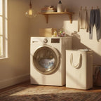 efluky Slim Laundry Basket, Narrow Laundry Hamper with Handles, Collapsible Dirty Clothes Hamper, Tall Laundry Bin for Laundry Room, Dorm and Bedroom, 12.7 Gallons(48L) Beige