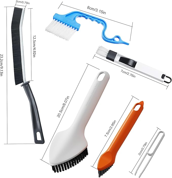 Crevice Cleaning Brush, Hard Bristle Crevice Cleaning Brushes, 3 in 1 Cleaning Brushes for Household Use Multifunctional Gap Cleaning Brush for Bathroom Kitchen Window Groove Corner Small Spaces