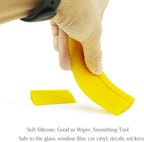2-Piece DIY Mini Squeegee Set - Soft Silicone Window Tint Squeegee for Glass, Mirror, Shower - Yellow (4.7in x 1.9in, 2.4in x 1.9in)