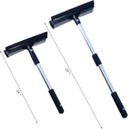 Polyte Window Squeegee for Car Windshields and Window Cleaning Tool, Extendable Aluminum Handle 14-20 in. (Black)