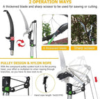 30 Feet Tree Pole Pruner Manual Branches Trimmer Tree Branch Garden Tools Loppers Hand Pole Saws Extendable Height Adustable System for Sawing and Shearing