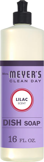 MRS. MEYER'S CLEAN DAY Liquid Dish Soap, Biodegradable Formula, Lilac, 16 fl. oz - Pack of 6