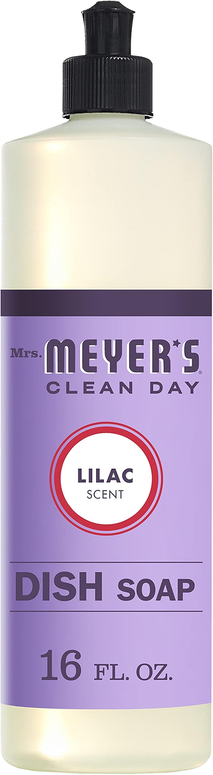 MRS. MEYER'S CLEAN DAY Liquid Dish Soap, Biodegradable Formula, Lilac, 16 fl. oz - Pack of 6