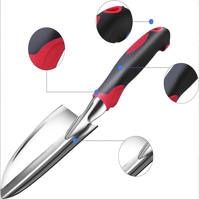 Garden Tool Shovel for Digging Gardening Trowel for Lawn Planting Alloy Spade Plastic Handle Anti Slippery