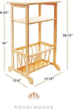 RoyalHouse Bamboo Shelving Unit – Multi-Tier Storage for Home & Bathroom (2-Tier Tall (12.6" D x 17.72" W x 28.15" H))