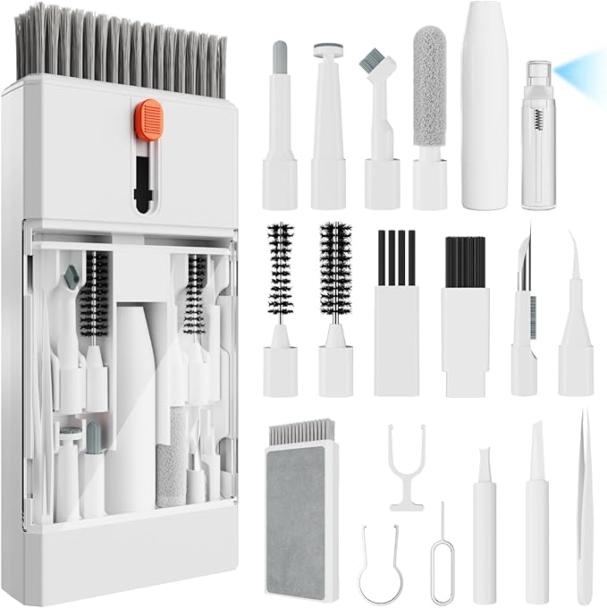 Laptop Cleaning Kit Keyboard Cleaner Brush, 22-in-1 Multi-Function Laptop Cleaner Tool for MacBook, Phone, Headphone, Earbuds, Camera Lens and Other Electronic Device, All-in-one with Upgrade