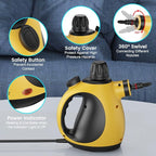 Handheld Steam Cleaner, Pressurized Steam Cleaner, Multi-Purpose Powerful Home Use Steamer for Cleaning, Car, Bathroom, Shower, Upholstery