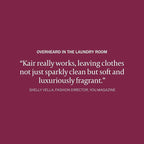 Kair Signature Finishing Spray - Cedarwood, Amber & Iris | Plant-Based Fabric Refresher & Wrinkle Release, 5 Fl Oz (750 Spritzes), Vegan, Cruelty-Free, Biodegradable, Odor-Neutralizing Cozy Scent