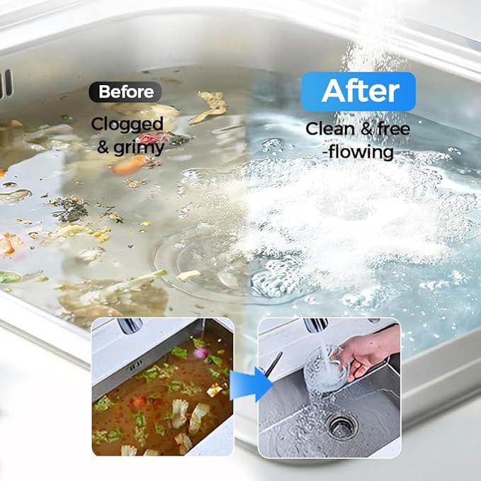 2026 New Sink Drain Cleaners, Powerful Pipe Dredging Agent Foaming Powder, Quick Foaming for Kitchen, Bathroom, Toilet, Tub Shower Drains, Home Cleaning Tool (3 PCS)