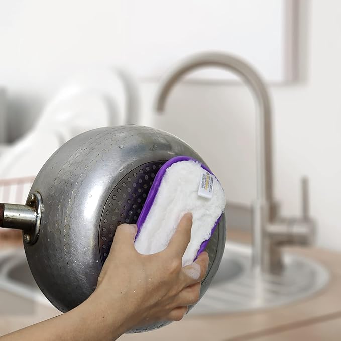 Kitchen Dish Sponge Scrubber Non Scratch, Dishcloth No Odor Reusable Washable Multipurpose Scrub Pads Sponges Heavy Duty for Dawn Dish Soap Cleaning of Sink Pans