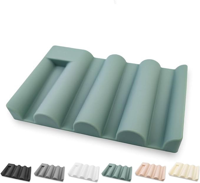 Soap Dish for Shower, Bathroom & Kitchen – Non-Slip, Self-Draining Design to Keep Soap Dry, Extend Soap Life – Easy to Clean, Compact & Durable (Green, 2 pcs)