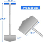 Edger Lawn Tool with T-Grip & Saw-Tooth, Manual Lawn Edger Tool Edging Shovel, Lawn Edger for Grass, Garden, Yard, Landscaping, Sidewalk or Cable Burying, Steel Long Handled, 39in (A)