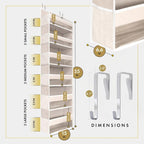 HOMELUX THEORY UPGRADED Over The Door Organizer Hanging - 100D EXTRA THICK & 50lbs HUGE CAPACITY 6 Large Front & 12 Side Pockets, Over The Door Shoe Organizer, Hanging Closet Organizer (Ivory, 2pc)