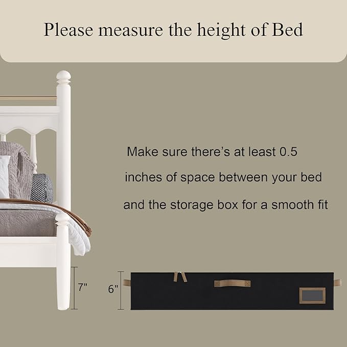 Under Bed Storage, Under Bed Storage Containers Bins for Clothes, Large Linen Underbed Closet Organization Bins, 2 Pack Collapsible Underbed Bin Dorm for Clothes, Sweater, Black