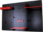 Wall Control Pegboard Organizer 4 ft. Metal Pegboard Standard Tool Storage Kit with Black Toolboard and Red Accessories