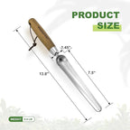 Haliaeetus Seeding Widger, Stainless Steel Garden Planting Trowel for Repotting, Long and Narrow Widger for Weeding from Tight Areas, Hand Transplanter with Wood Handle for Planting, Weeding, Digging