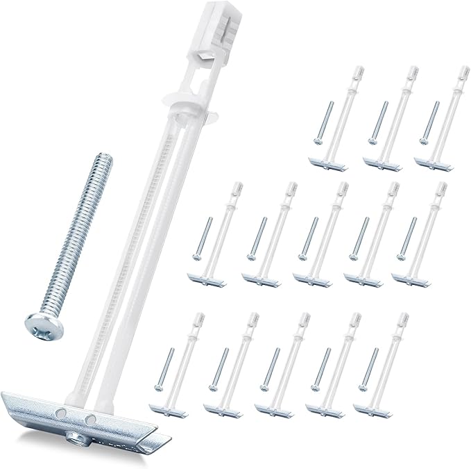 Drywall Anchor with Included Bolts for 3/16”-24, Heavy Duty Hollow Drywall Anchors for TV Mounting Kit, Stainless Steel Hollow Wall Anchors Holds up to 240 lbs Each in 1/2-in Drywall-14 Pack