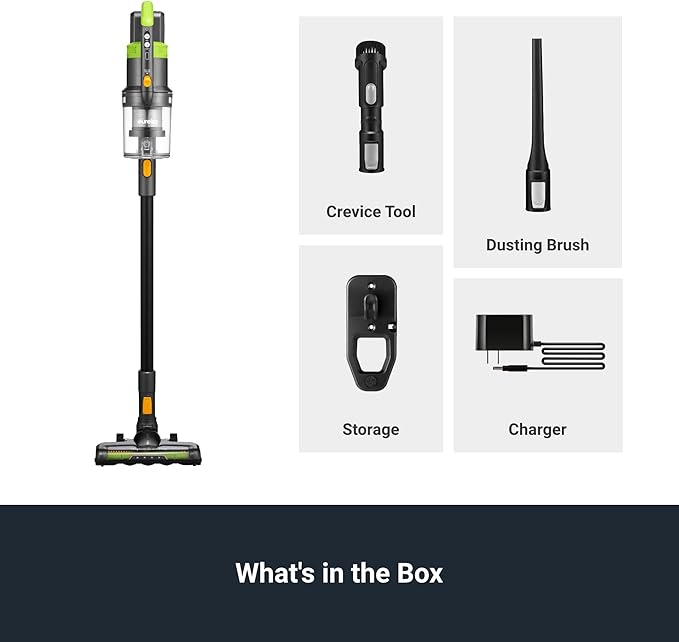 Eureka RapidClean Pro Cordless Vacuum Cleaner for Hard Floors, Lightweight Stick Vacuum LED Headlights, Convenient Stick and Handheld Vac, Green, NEC285GR