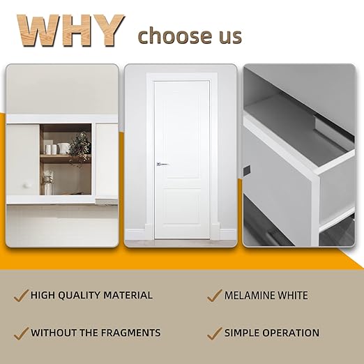 GSCIT Club White Edge Banding, 3/4 inch x 25ft Melamine Edge Banding with Hot Melt Adhesive Preglued Cabinet Edge Banding Flexible White Veneer Edging