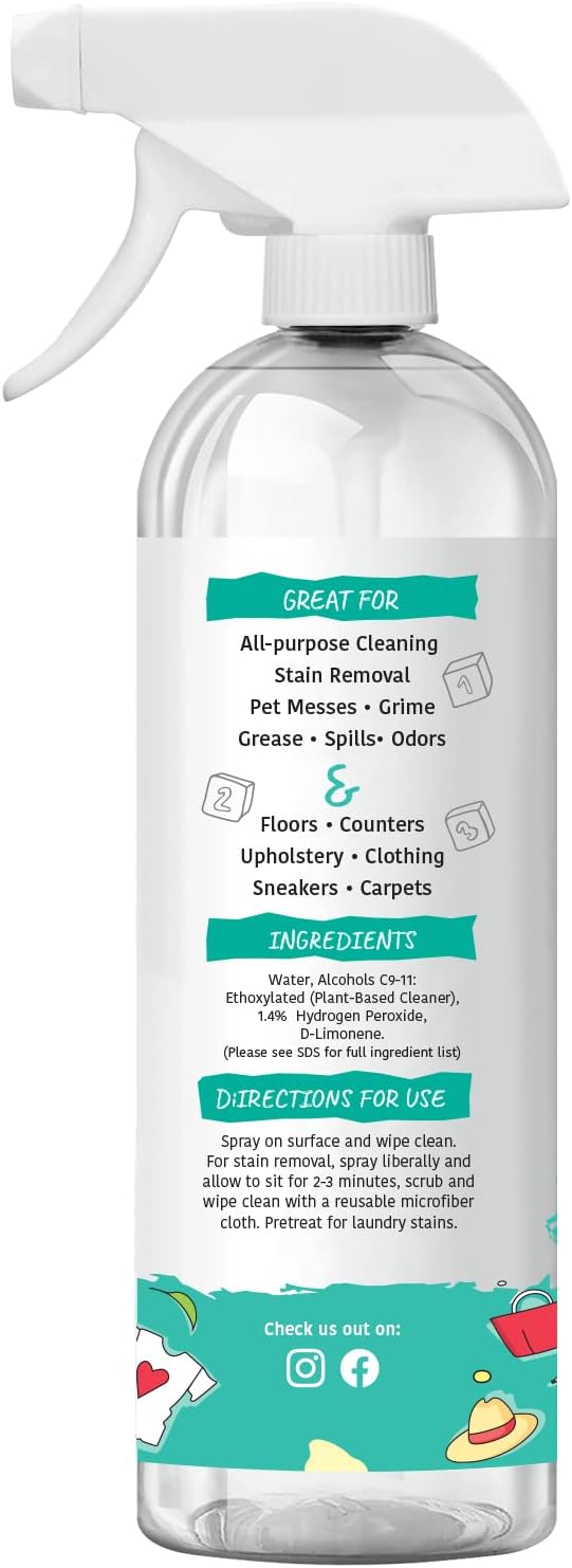 Hydrogen Peroxide All Purpose Cleaning Spray | Multipurpose Home Cleaner | Fabric and Laundry Stain Remover | All Surface Kitchen and Bathroom | Non Toxic