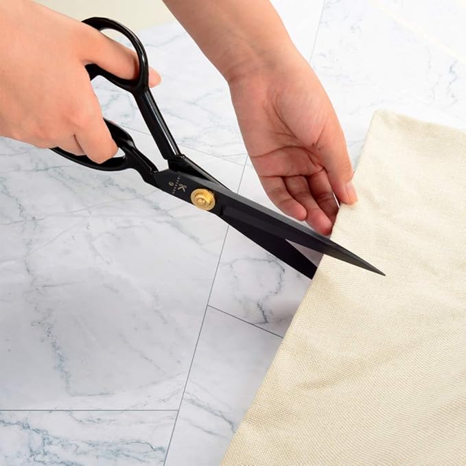 Sewing Scissors, 9 Inch Fabric Dressmaking Scissors Upholstery Office Shears for Tailors Dressmakers, Best for Cutting Fabric Leather Paper Raw Materials Heavy Duty High Carbon Steel(Right-Handed)